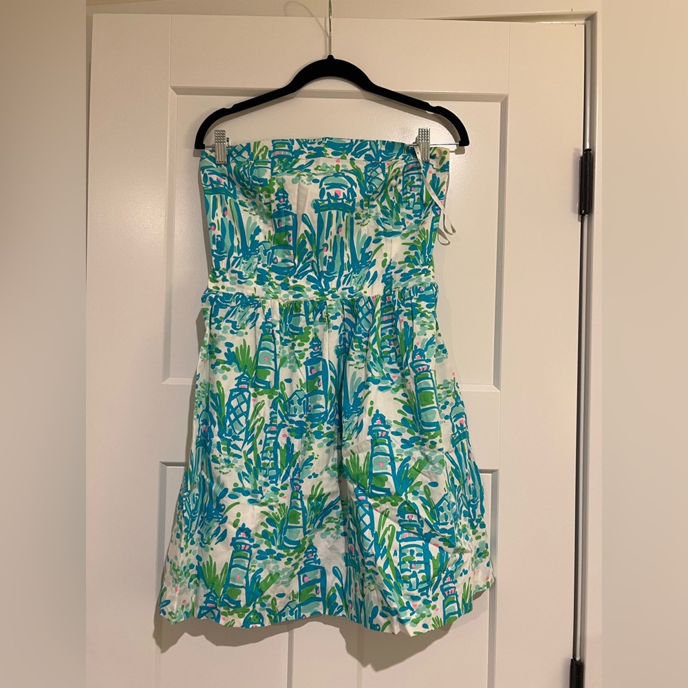 Colorful Lilly Pulitzer dress with Lighthouse Print